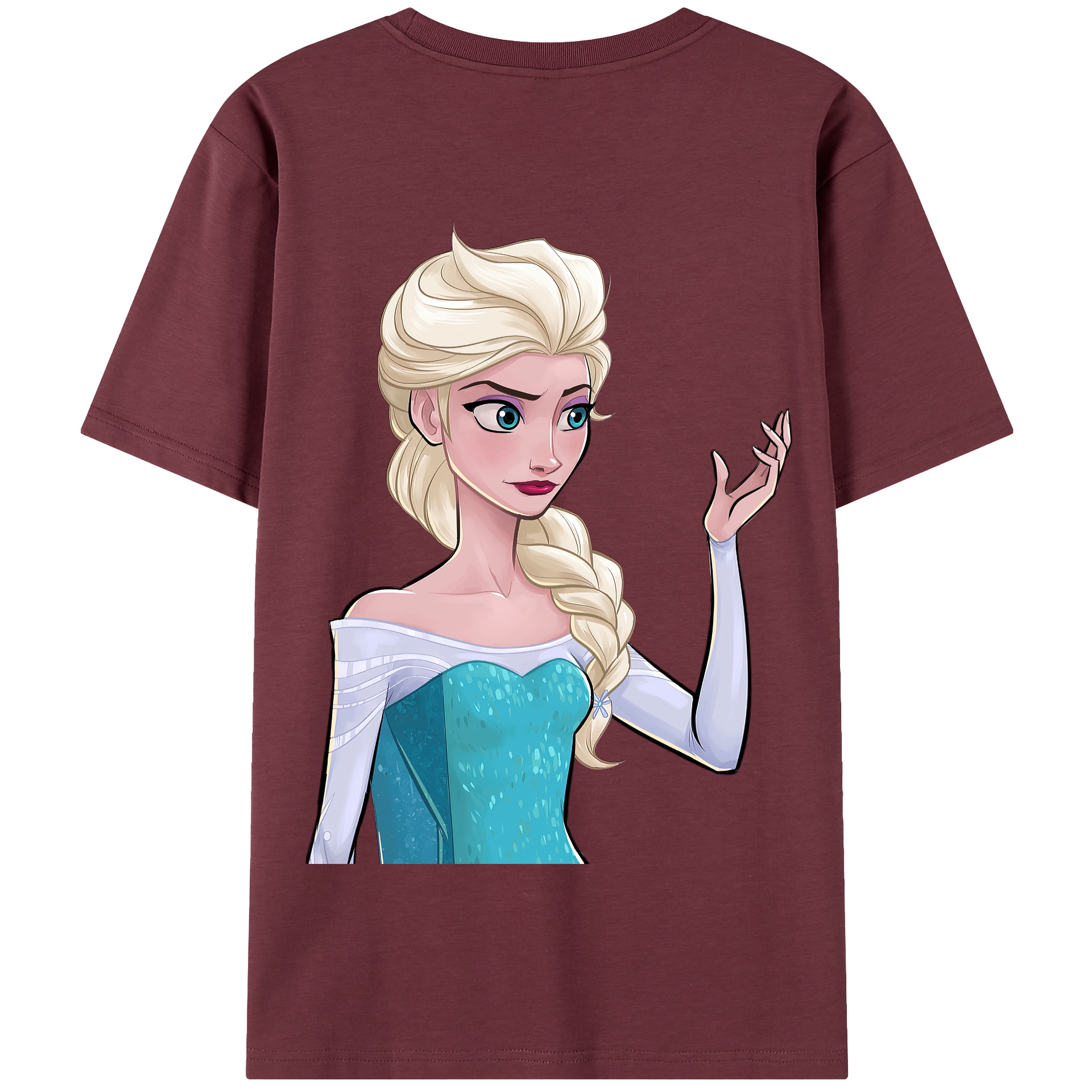 （画像用） アナと雪の女王 アンナ エルサ Frozen Anna Elsa 綿100％半袖Tシャツ（背面プリント）
